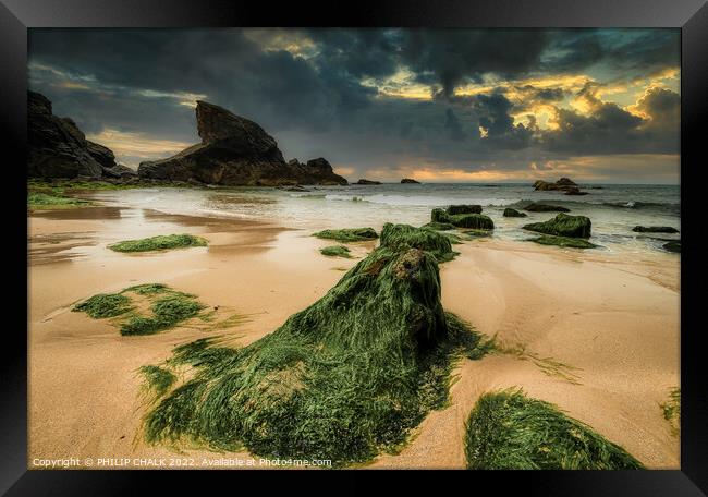 Cornish beach sunset 792 Framed Print by PHILIP CHALK