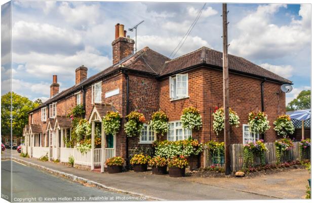 Pretty terrace of cottages, Beaconsfield, Canvas Print by Kevin Hellon