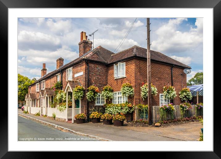 Pretty terrace of cottages, Beaconsfield, Framed Mounted Print by Kevin Hellon