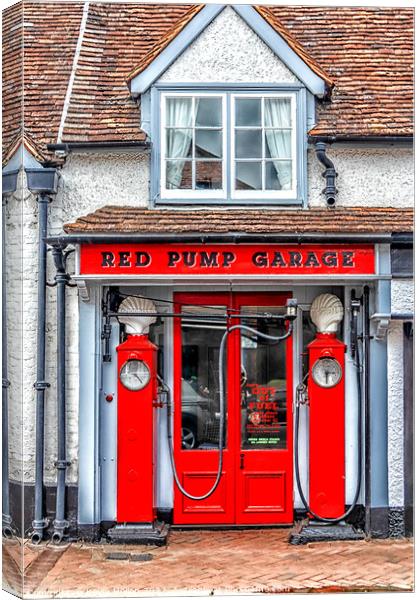 Vintage fuel pumps, Canvas Print by Kevin Hellon