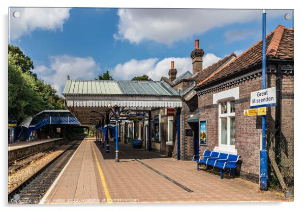 Great Missenden Railway Station, Acrylic by Kevin Hellon