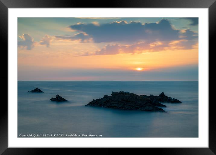 Hartland quay sunset 797 Framed Mounted Print by PHILIP CHALK