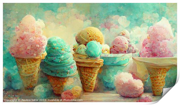 Ice cream fantasy Print by Paulina Sator