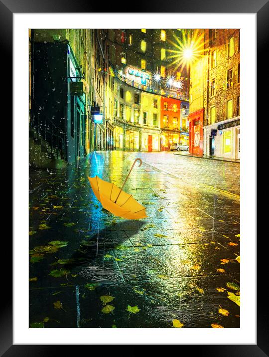 Autumn rain on West Bow Framed Mounted Print by Anthony McGeever