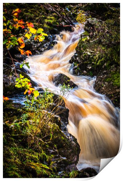Thunderous Beauty of Scottish Falls Print by DAVID FRANCIS