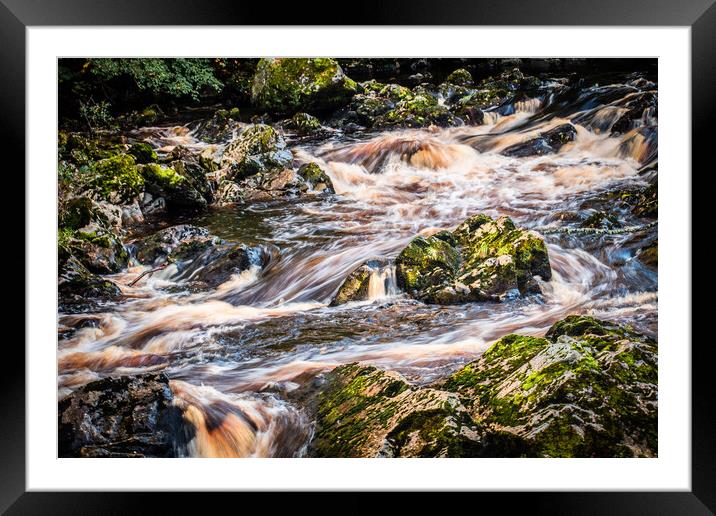 Majestic Falls of Feugh Framed Mounted Print by DAVID FRANCIS