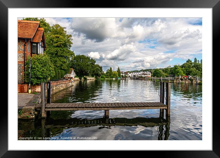 A Landing Stage at Marlow on Thames Framed Mounted Print by Ian Lewis