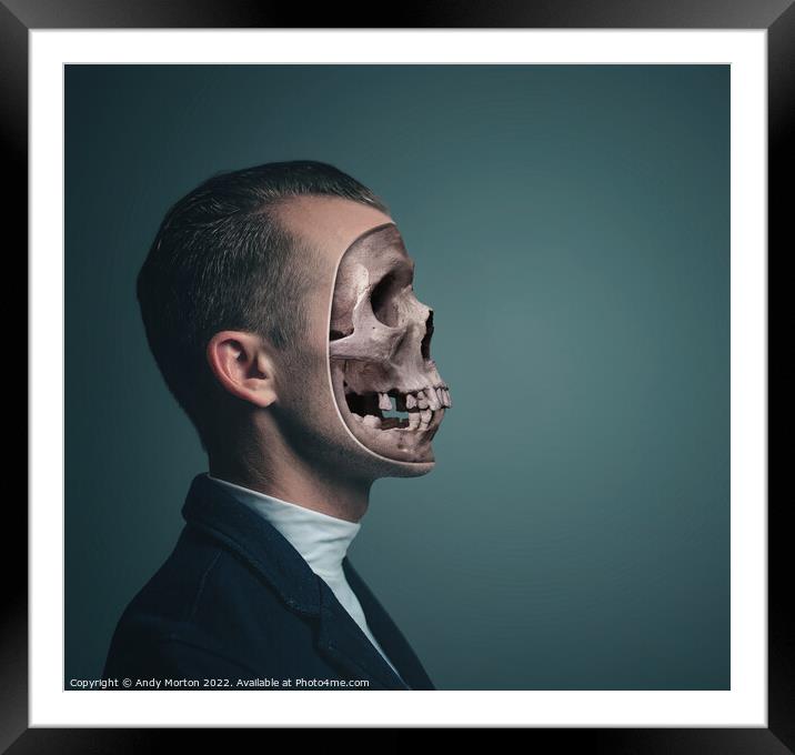 The Enigmatic Bone Visage Framed Mounted Print by Andy Morton