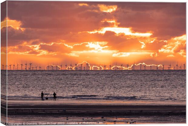 The Majestic Sunset Over Burbo Bank Windfarm Canvas Print by Dominic Shaw-McIver