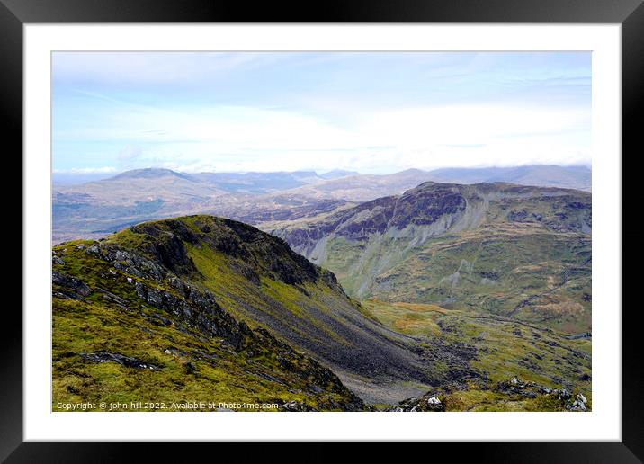 The Moelwyn mountain range,Snowdonia, Wales Framed Mounted Print by john hill