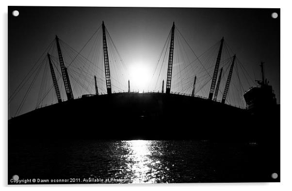 Millennium Dome Sunrise, O2 Acrylic by Dawn O'Connor