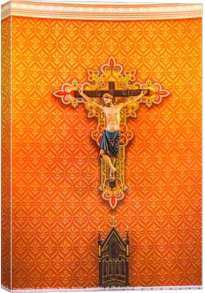 Pamplona Crucifix St. Augustine Cathedral Catholic Tucson Arizona Canvas Print by William Perry