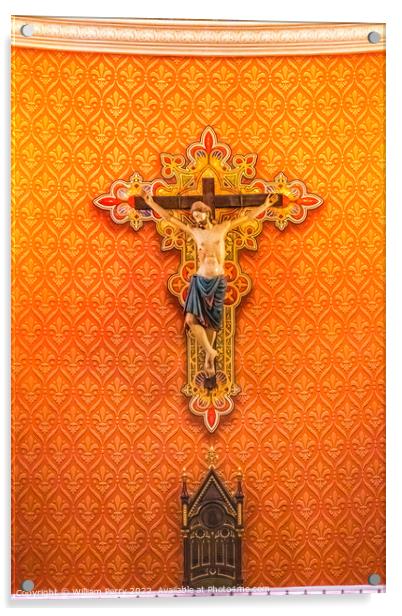 Pamplona Crucifix St. Augustine Cathedral Catholic Tucson Arizona Acrylic by William Perry