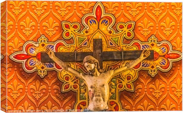Pamplona Crucifix St. Augustine Cathedral Catholic Church Tucson Canvas Print by William Perry