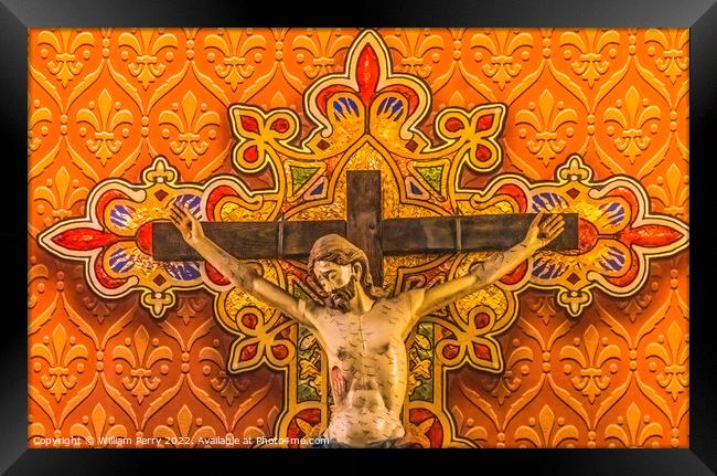 Pamplona Crucifix St. Augustine Cathedral Catholic Church Tucson Framed Print by William Perry