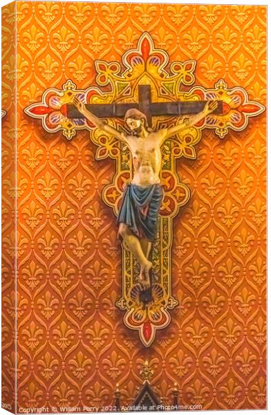 Pamplona Crucifix St. Augustine Cathedral Catholic Church Tucson Canvas Print by William Perry