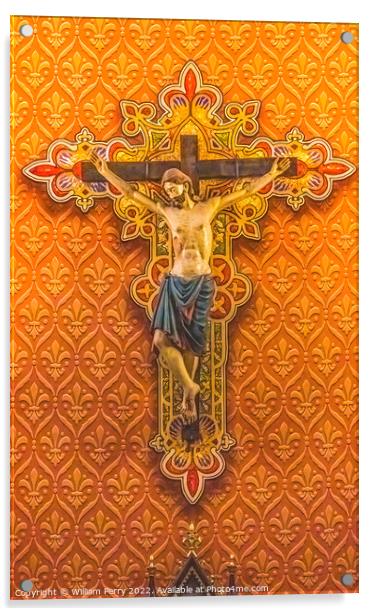 Pamplona Crucifix St. Augustine Cathedral Catholic Church Tucson Acrylic by William Perry
