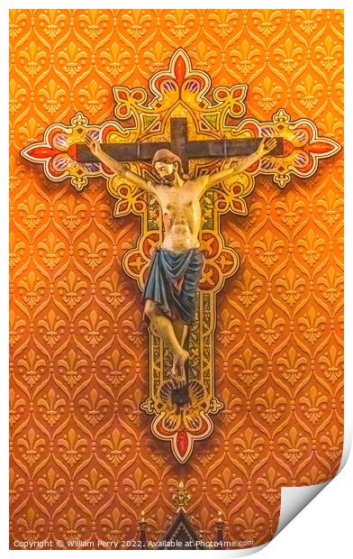 Pamplona Crucifix St. Augustine Cathedral Catholic Church Tucson Print by William Perry
