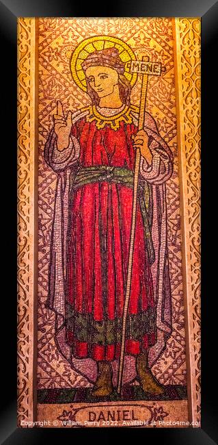 Daniel Mosaic St Augustine Cathedral Catholic Tucson Arizona Framed Print by William Perry