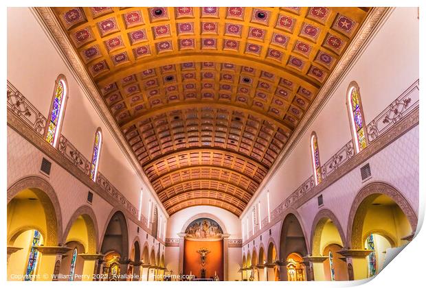 St. Augustine Cathedral Catholic Church Tuscon Arizona Print by William Perry