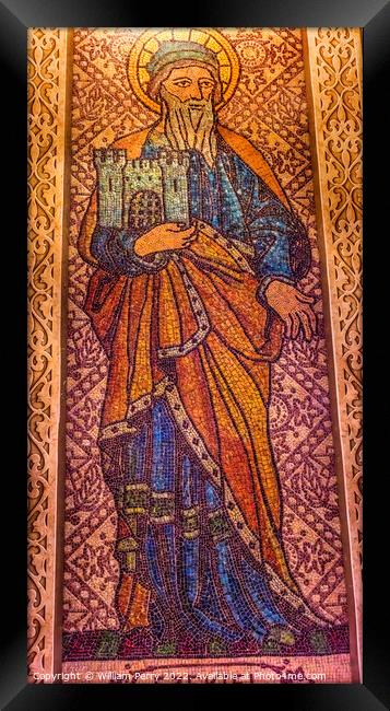 Ezekiel Mosaic St. Augustine Cathedral Catholic Church Tucson Ar Framed Print by William Perry