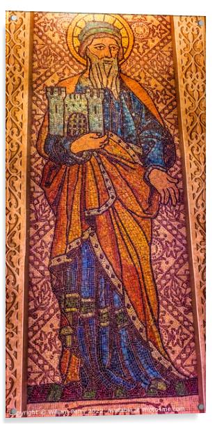 Ezekiel Mosaic St. Augustine Cathedral Catholic Church Tucson Ar Acrylic by William Perry
