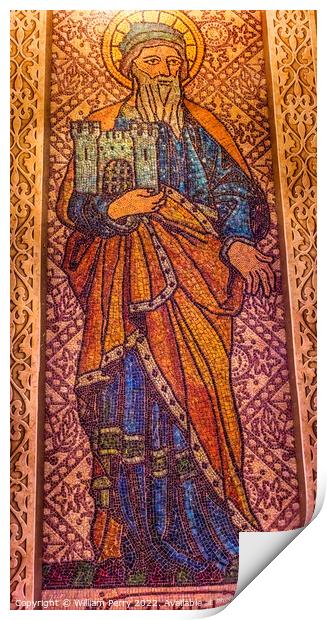 Ezekiel Mosaic St. Augustine Cathedral Catholic Church Tucson Ar Print by William Perry