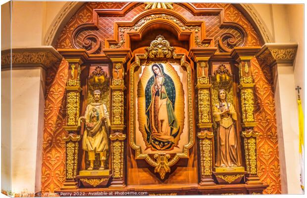 Guadalupe Shrine Statues St. Augustine Cathedral Catholic Church Canvas Print by William Perry