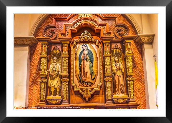 Guadalupe Shrine Statues St. Augustine Cathedral Catholic Church Framed Mounted Print by William Perry
