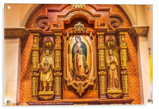 Guadalupe Shrine Statues St. Augustine Cathedral Catholic Church Acrylic by William Perry