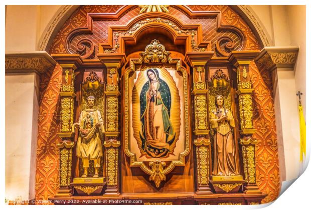 Guadalupe Shrine Statues St. Augustine Cathedral Catholic Church Print by William Perry