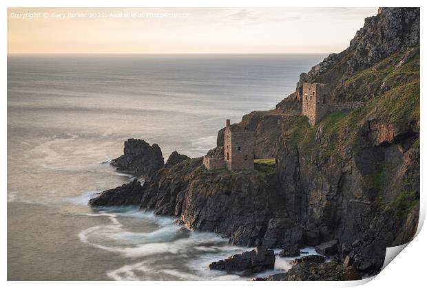 The ruins of the Botallack Tin Mines Print by Gary Parker