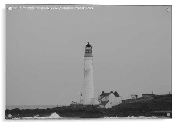 Black and white lighthouse Acrylic by Fernleafphotography 