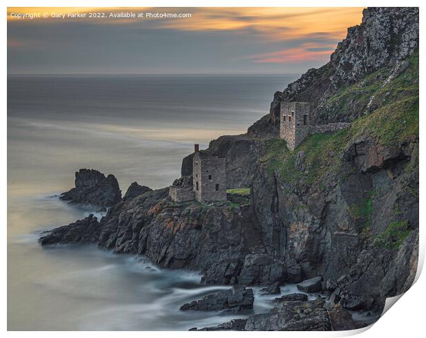 The ruins of the Botallack Tin Mines Print by Gary Parker