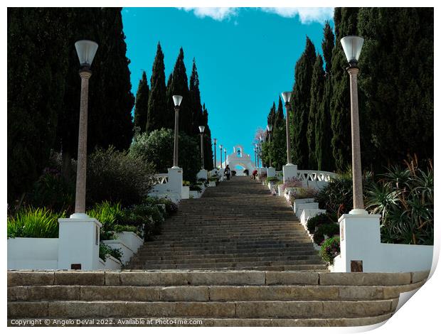 Aljustrel Castle Stairs - Alentejo Print by Angelo DeVal