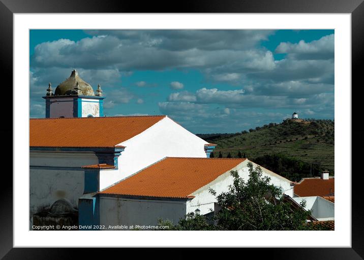 Church and Windmill of Aljustrel Framed Mounted Print by Angelo DeVal