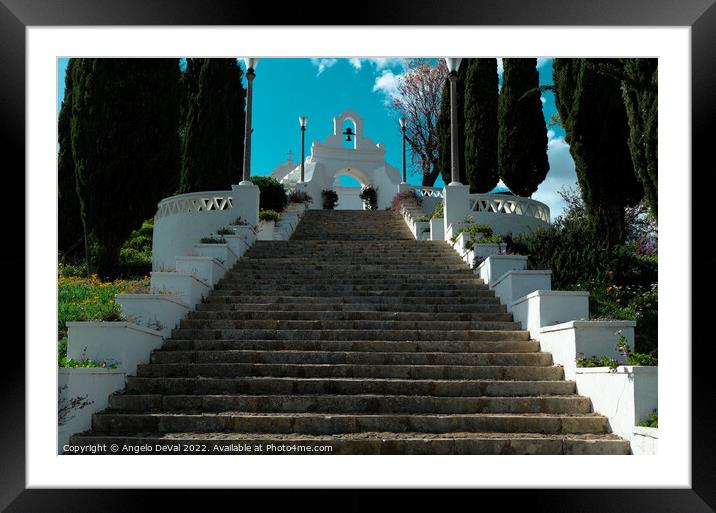 Aljustrel Castle Stairs and Bell - Alentejo Framed Mounted Print by Angelo DeVal