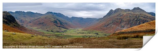 Langdale Pikes to Bowfell Print by Dominic Shaw-McIver