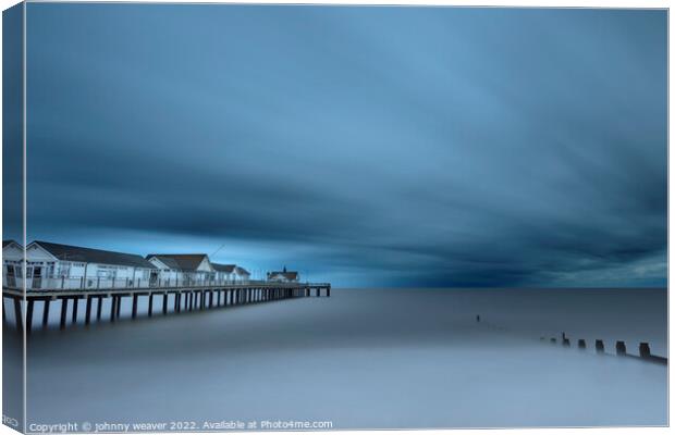 Southwold Pier Suffolk Long Expossure  Canvas Print by johnny weaver