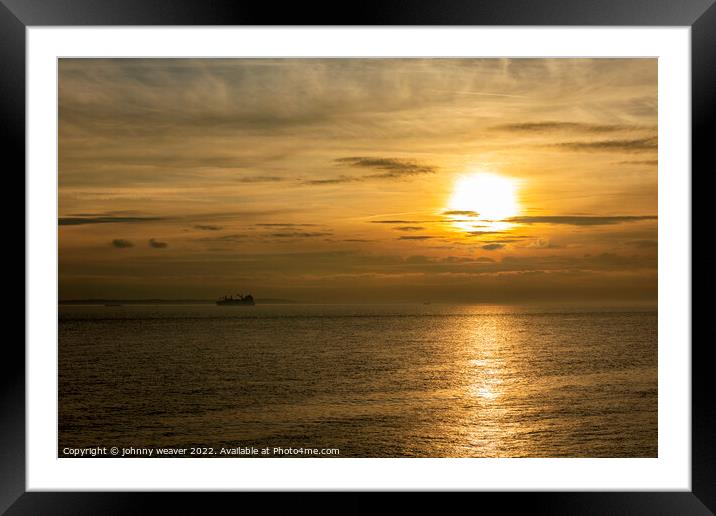 Southend On Sea Sunset Framed Mounted Print by johnny weaver
