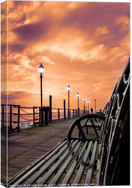 Southend On Sea Pier Sunset Canvas Print by johnny weaver