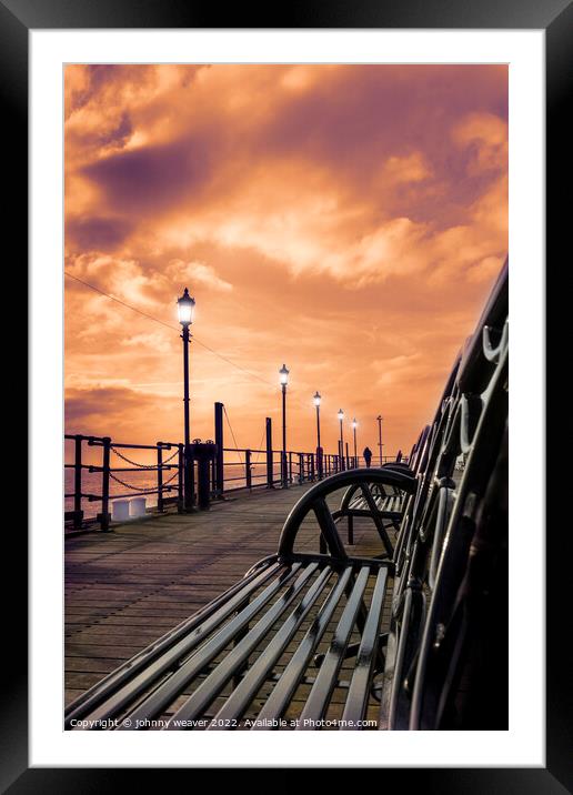 Southend On Sea Pier Sunset Framed Mounted Print by johnny weaver