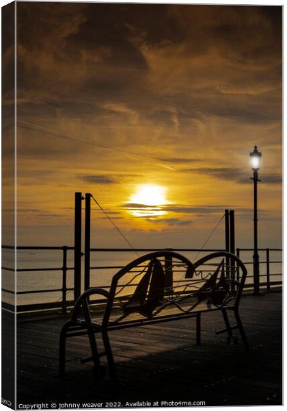 Southend On Sea Pier Sunset Canvas Print by johnny weaver
