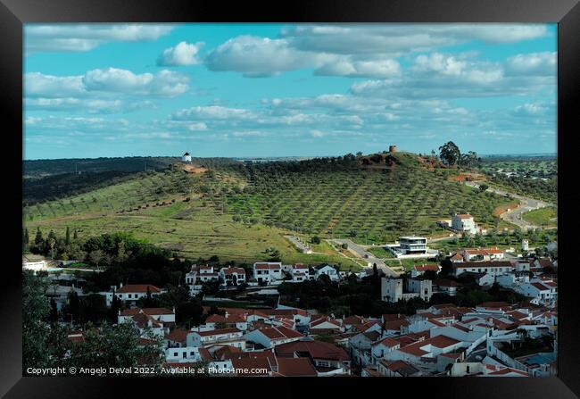 Aljustrel Overview and Windmills - Alentejo Framed Print by Angelo DeVal