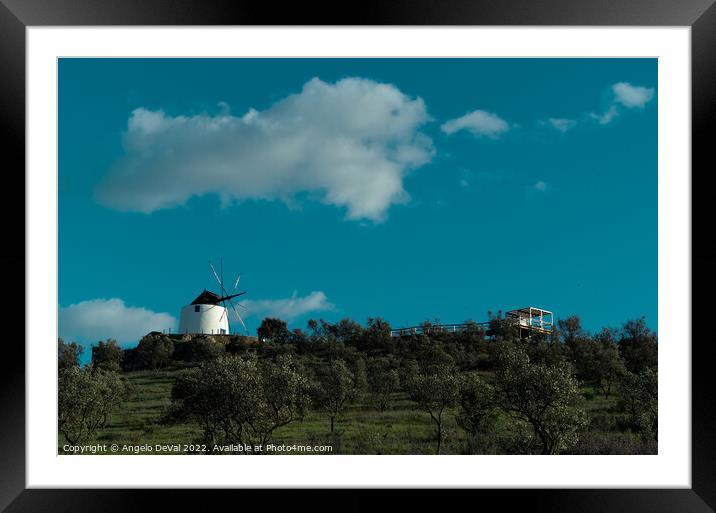 Aljustrel Windmill on Hill Framed Mounted Print by Angelo DeVal