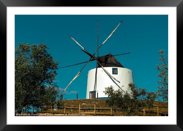 Maralhas Windmill in Aljustrel - Alentejo Framed Mounted Print by Angelo DeVal