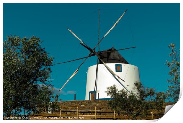 Maralhas Windmill in Aljustrel - Alentejo Print by Angelo DeVal