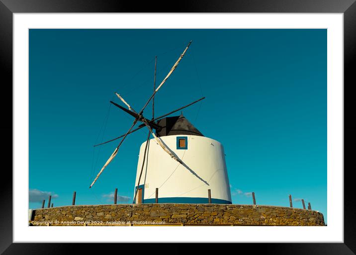 Maralhas Windmill in Aljustrel in Alentejo  Framed Mounted Print by Angelo DeVal
