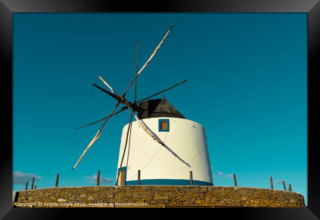 Maralhas Windmill in Aljustrel in Alentejo  Framed Print by Angelo DeVal