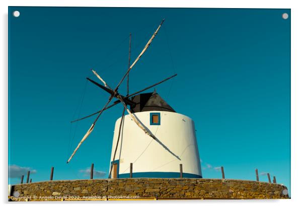 Maralhas Windmill in Aljustrel in Alentejo  Acrylic by Angelo DeVal